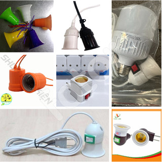 [FREESHIP] BỘ DÂY 2.5m KÈM BÓNG 20W - CHUI, ĐUI ĐÈN CÔNG TẮC TRÒN, VUÔNG - CHỐNG NƯỚC, SỨ, KÍNH MÀU