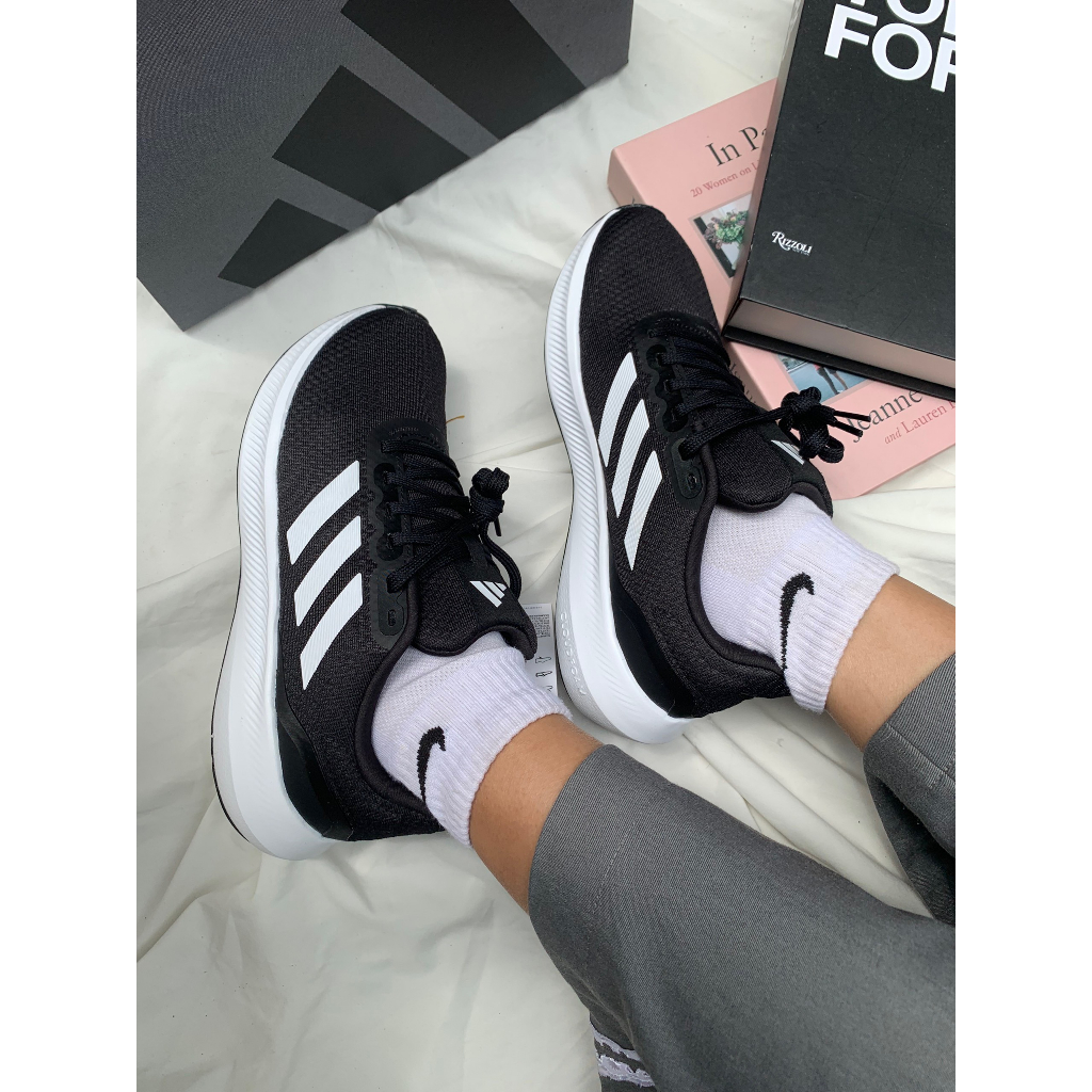 Giày Sneaker adidas Runfalcon 3 "Core Black" HP7556 màu Đen Trắng chạy bộ Running | PiuPiu Authentic