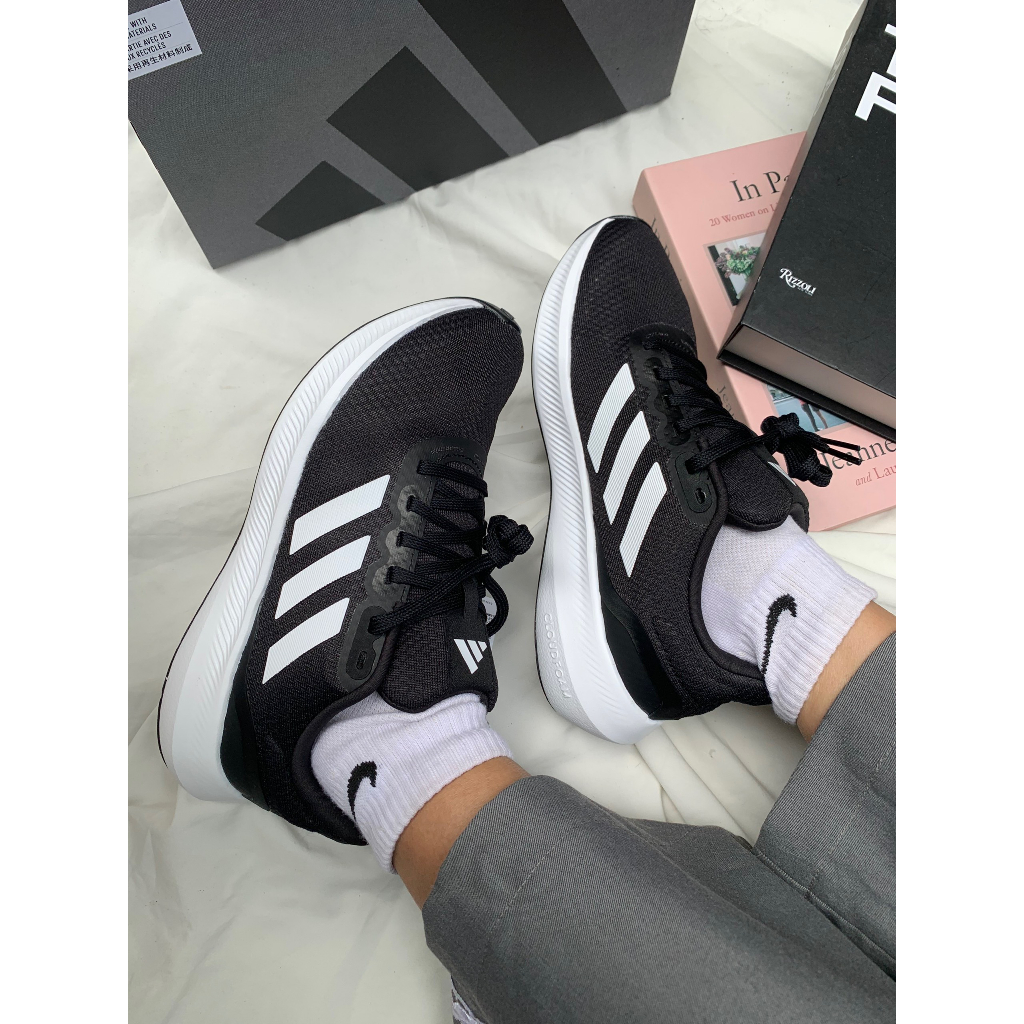 Giày Sneaker adidas Runfalcon 3 "Core Black" HP7556 màu Đen Trắng chạy bộ Running | PiuPiu Authentic