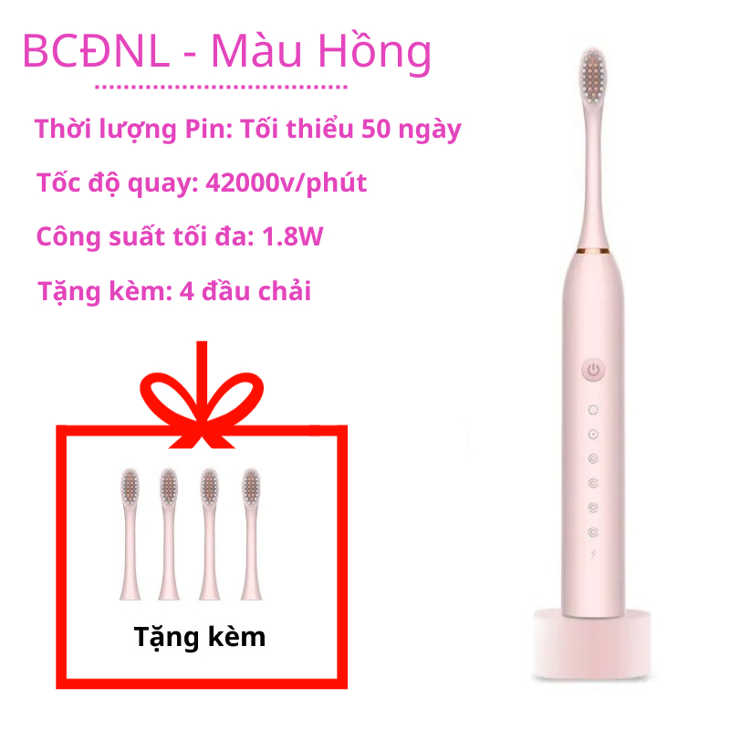 Bàn chải điện X-3 Sonic LIG 6 chế độ làm sạch được nha sĩ khuyên dùng, tặng kèm 4 đầu thay thế, lỗi 1 đổi 1 BH 3 tháng.