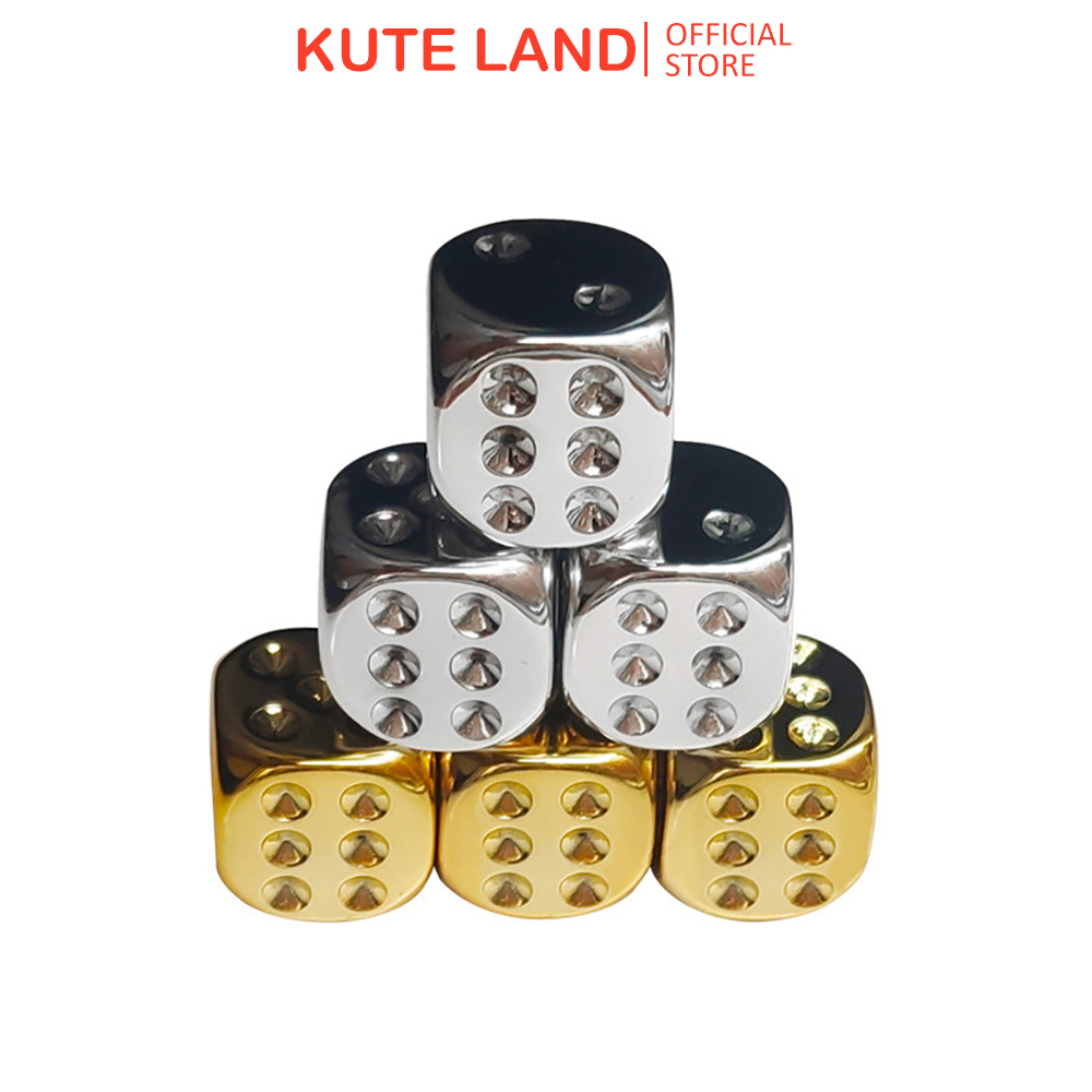Xúc xắc cao cấp mạ vàng bạc 1.6 cm sang trọng nâng tầm cuộc chơi SXM16