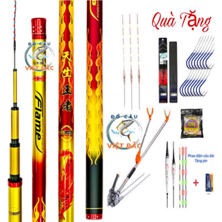Cần câu tay Hoả Kỳ Lân độ cứng 5H chuyên câu đơn câu đài bản chính hãng cao cấp tặng kèm ngọn phụ Đồ Câu Phương Phú
