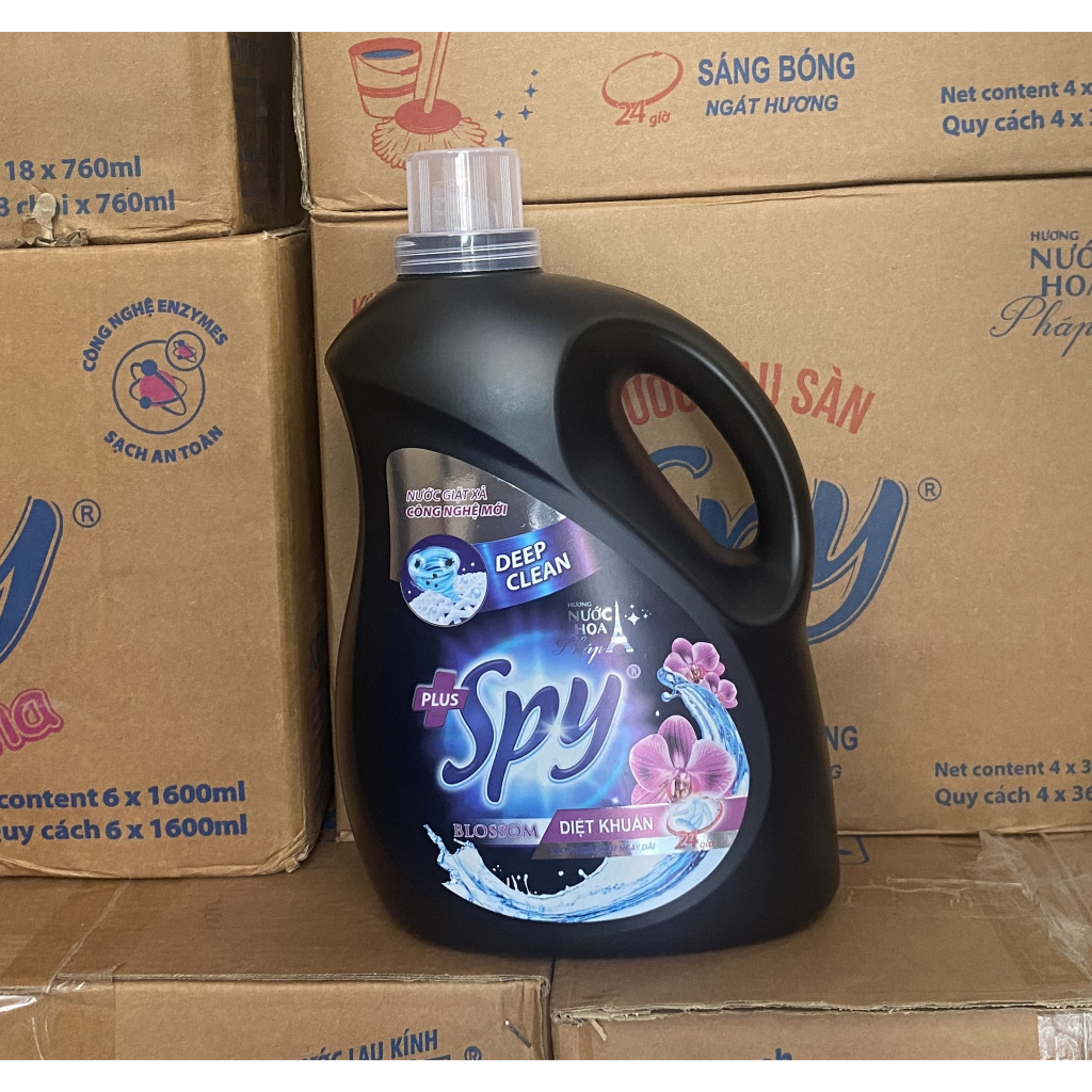 Nước giặt xả SPY Deep Clean Plus 3,6 kg khử mùi diệt khuẩn, sạch sâu, thơm lâu giúp làm mềm vải