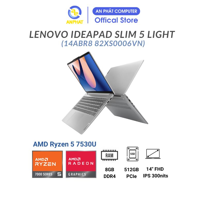 Laptop Lenovo Ideapad Slim 5 Light 14ABR8 82XS0006VN (AMD Ryzen 5 7530U | 14 inch FHD)