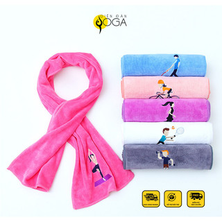 Khăn lau mồ hôi tập Yoga - Thư viện yoga - Chất liệu cotton, kích thước 110cm x 25cm