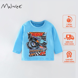 Áo cotton xanh ô tô Malwee thời trang trẻ em từ 2-7 tuổi MW7585