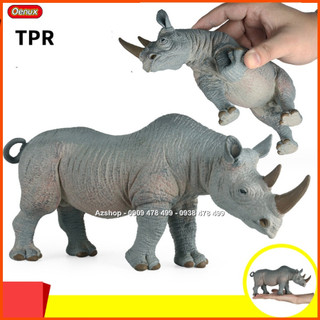 Mô Hình Tê Giác Phi Châu Nhựa TPR - Động Vật Size Lớn Dài 26cm - 7769.4