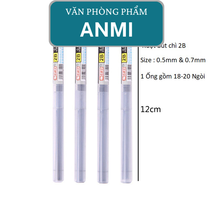 Ruột bút chì cơ 2B ngòi thay thế bút chì 0.5mm 0.7mm tùy chọn tiện lợi RB51