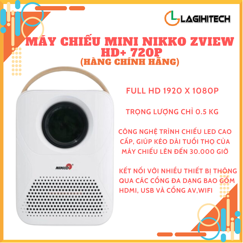 Máy Chiếu Mini Nikko Zview Full HD 1920 x 1080P - Hàng Chính Hãng