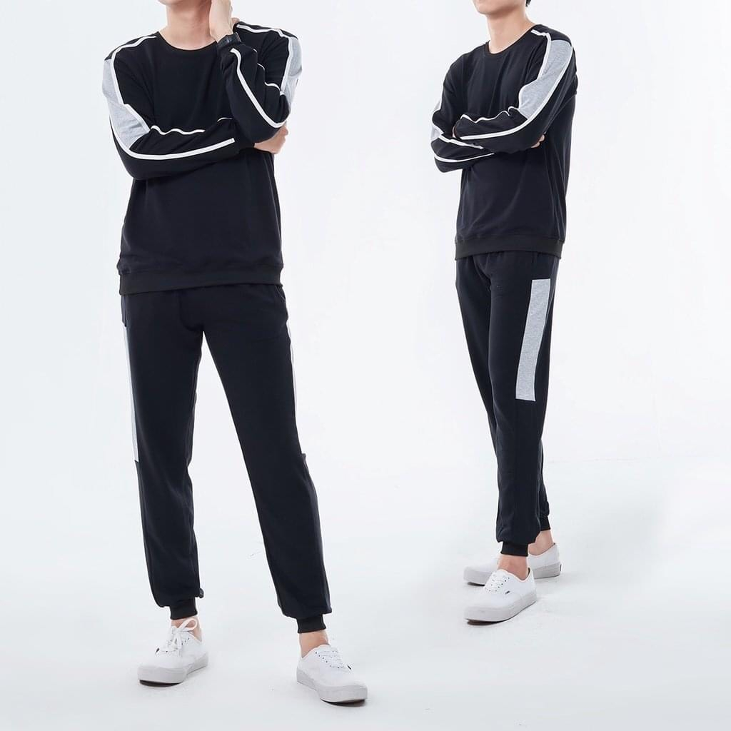 Bộ thể thao Nam thu đông phối xám cao cấp,phong cách trẻ trung đủ sz 45-85Kg