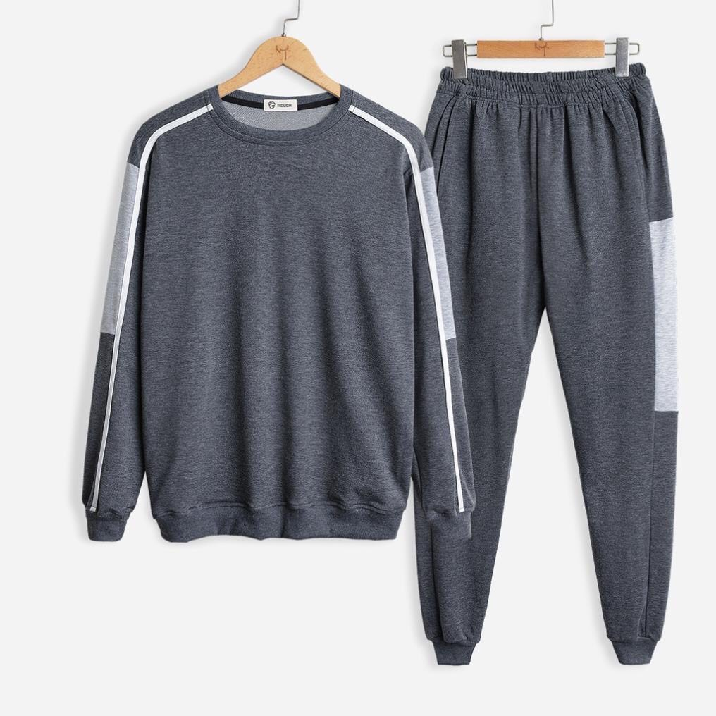 Bộ thể thao Nam thu đông phối xám cao cấp,phong cách trẻ trung đủ sz 45-85Kg