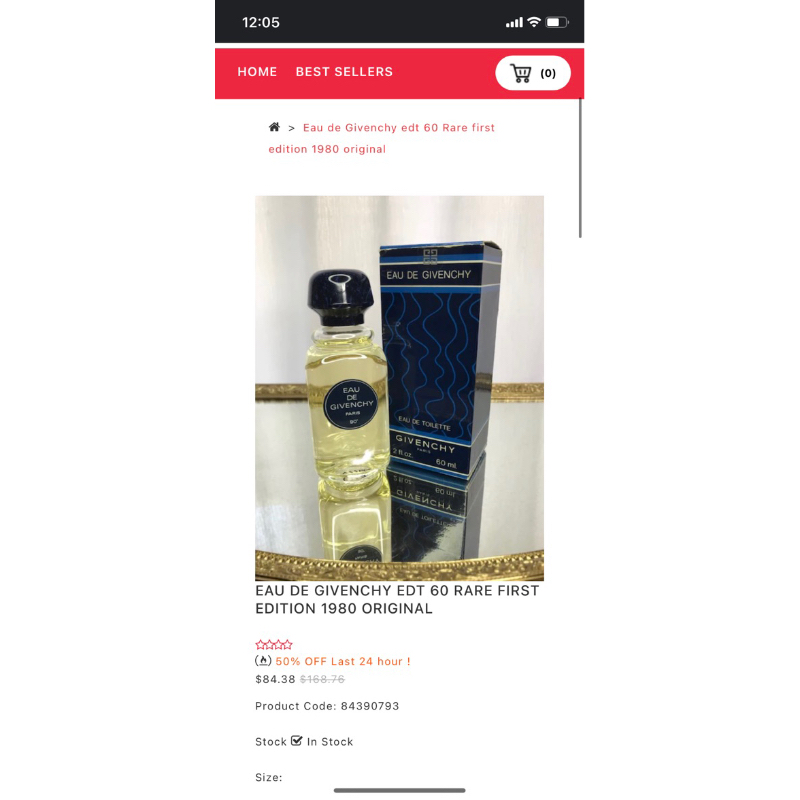 Nước hoa GI.VEN.CHY của Pháp bản rare edition 1980