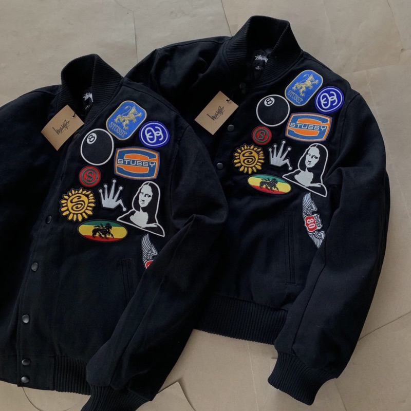 Áo Khoác Bomber SS nhiều logo bên vai bản cao cấp
