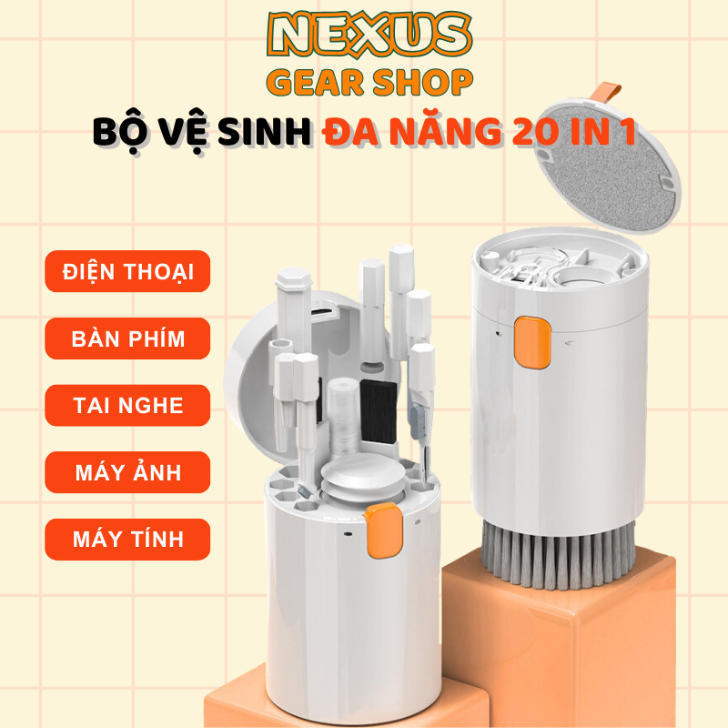 Bộ dụng cụ vệ sinh Q20 20 trong 1 vệ sinh laptop, bàn phím, điện thoại tai nghe đa tích hợp nhiều công năng khác nhau