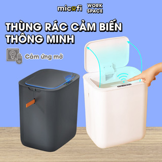 [Kèm Sạc] Thùng Rác Thông Minh 18L Cảm Ứng Micofi Thùng Rác Có Nắp Tự Động Nhà Vệ Sinh Nhà Bếp