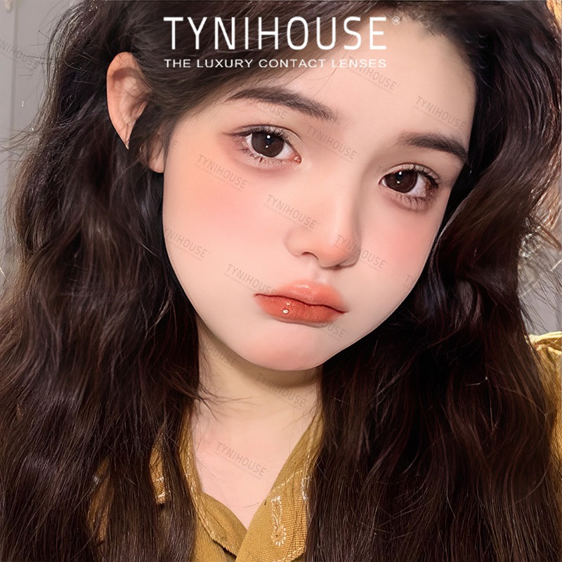 Kính Áp Tròng Lens Mắt Nâu Baby CIR CHOCO giãn to 14.5mm Cận|kèm Khay