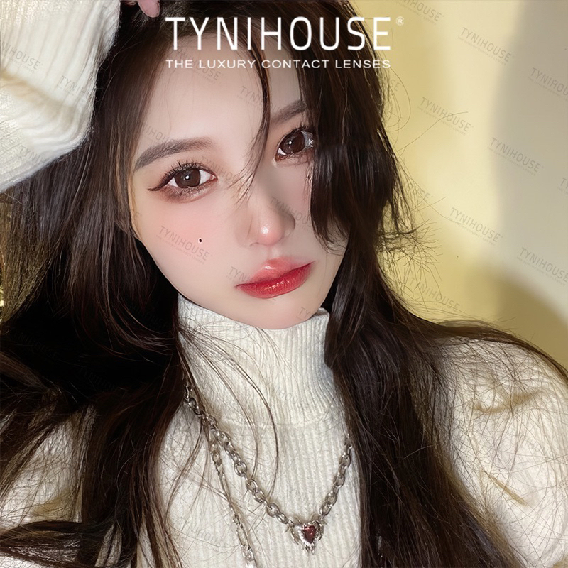 Kính Áp Tròng Lens Mắt Nâu Baby CIR CHOCO giãn to 14.5mm Cận|kèm Khay