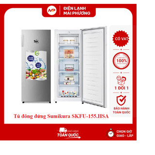 Tủ Đông Đứng Sumikura 210 LÍT SKFU-155. HSA  - Hàng chính hãng (Bảo hành 24 tháng)