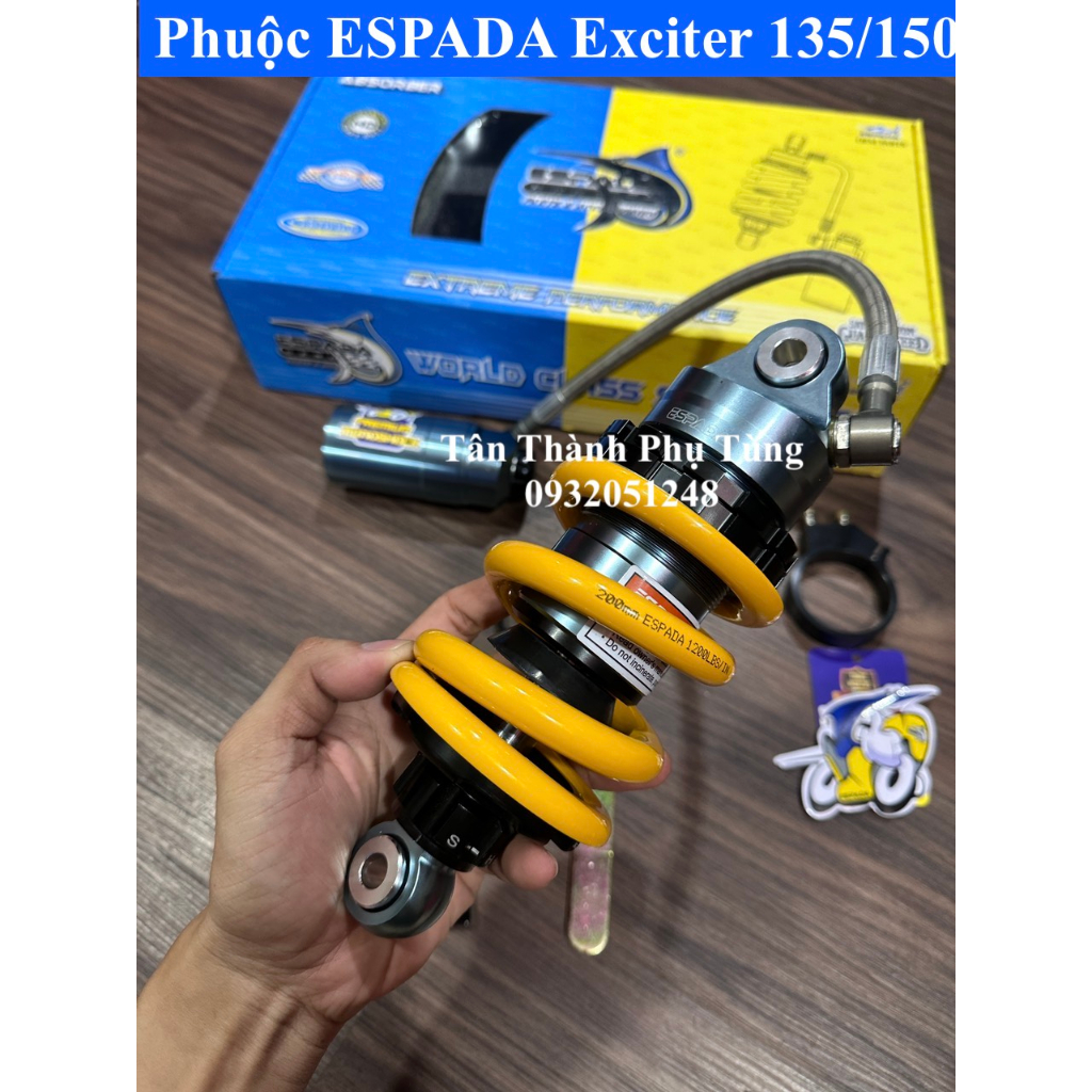 Phuộc ESPADA lò xo vàng có bình: Exciter 135  , Exciter 150 ,