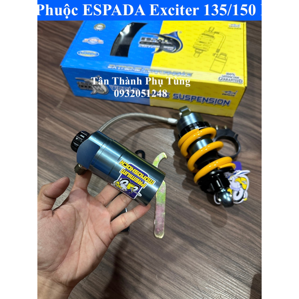 Phuộc ESPADA lò xo vàng có bình: Exciter 135  , Exciter 150 ,