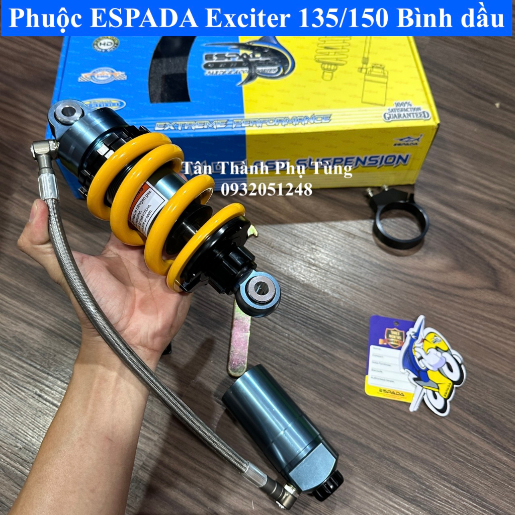 Phuộc ESPADA lò xo vàng có bình: Exciter 135  , Exciter 150 ,