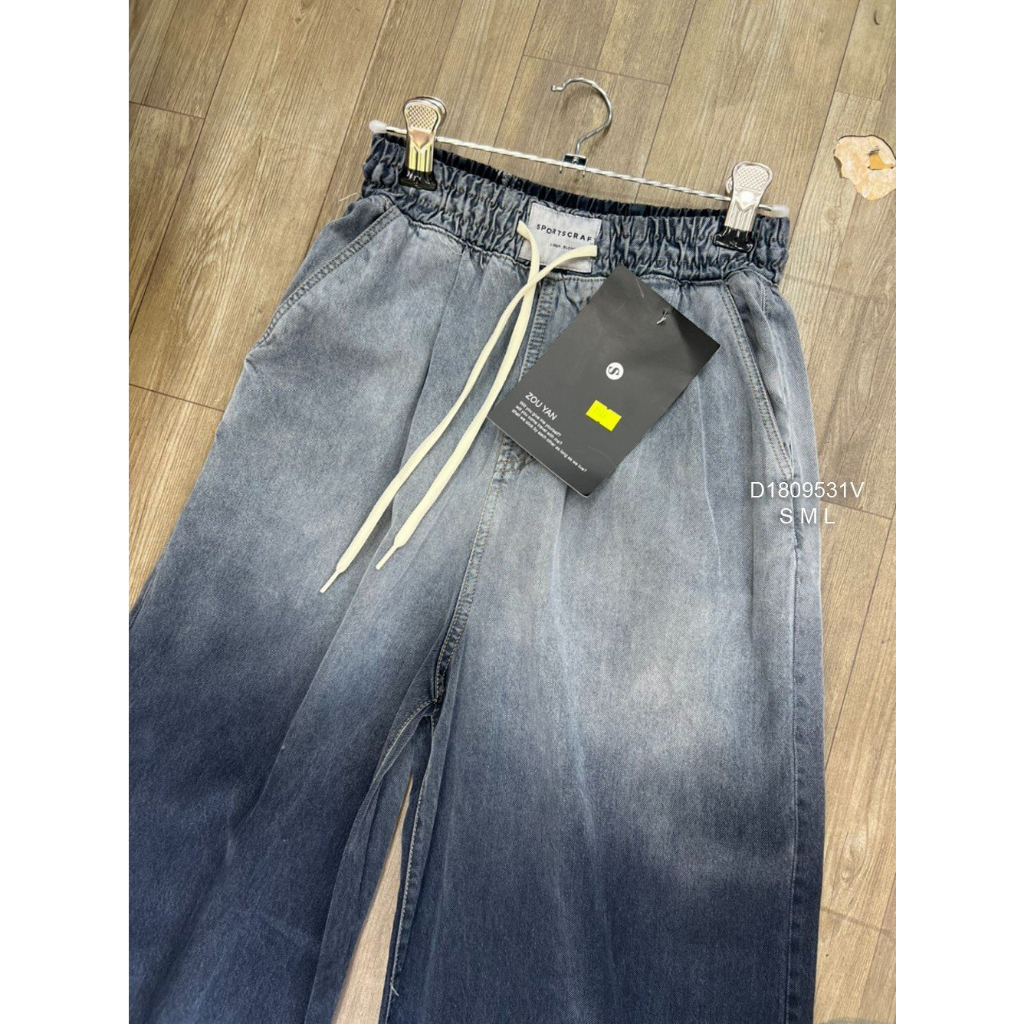 Quần jean baggy dáng suông dài kiểu phối loang hightlight màu hàng đẹp!