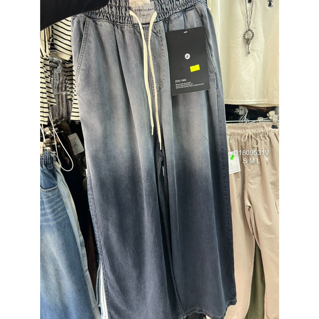 Quần jean baggy dáng suông dài kiểu phối loang hightlight màu hàng đẹp!