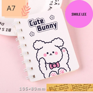 Sổ tay ghi chép mini lò xo A7 note book bỏ túi tiện dụng Gấu cute hàn quốc