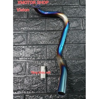 Cổ pô vision đời từ 2012 đến 2020 gắn pô zin và pô độ cổ inox 304 mạ titan