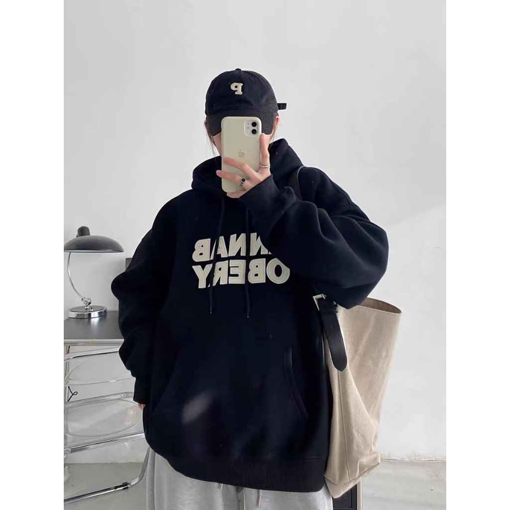 Áo hoodie có mũ unisex nỉ bông dày dặn dáng oversize mặc đôi nam nữ form rộng kiểu dáng hàn quốc AoANNAB P11K4