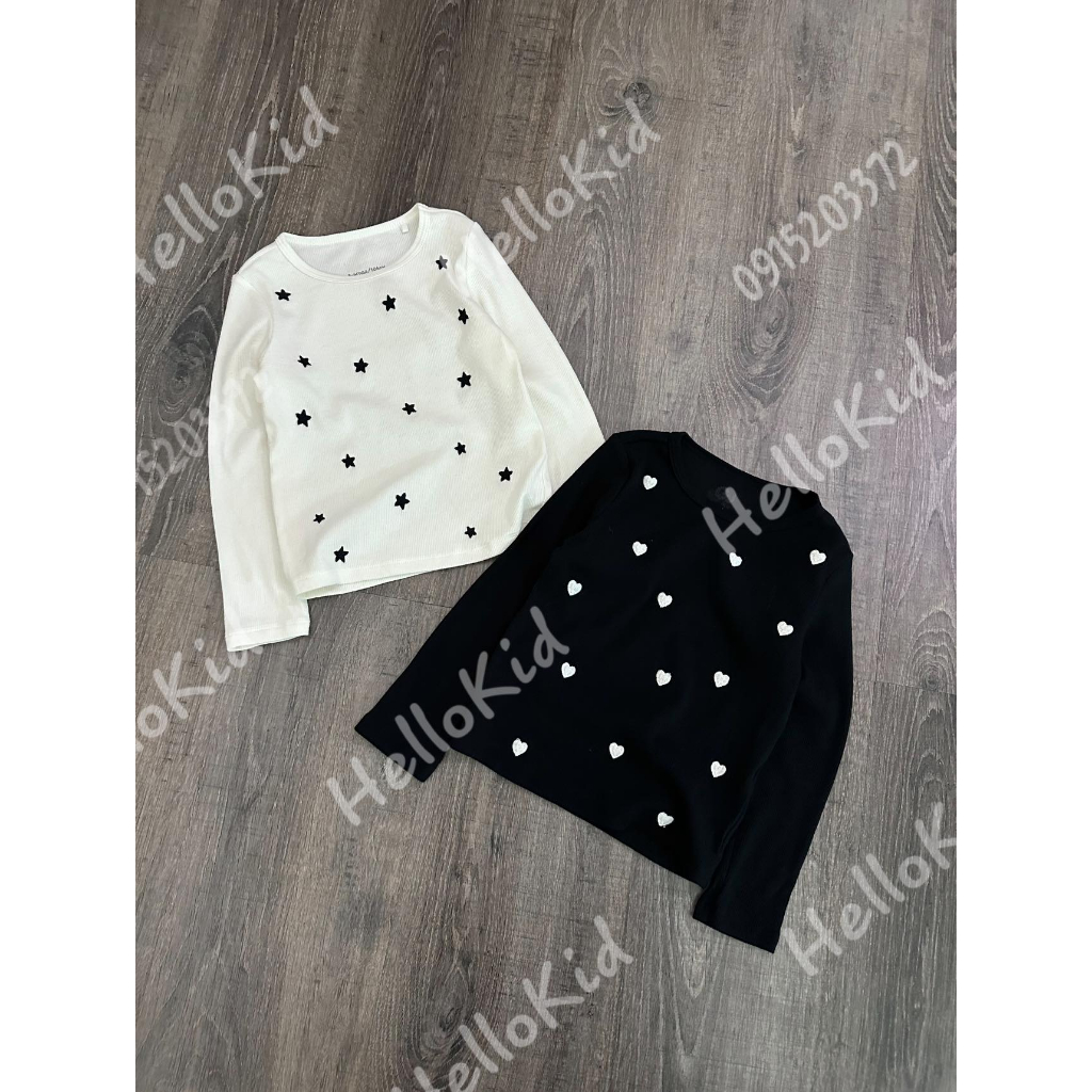 Áo thun gân thêu nổi gzj bé gái