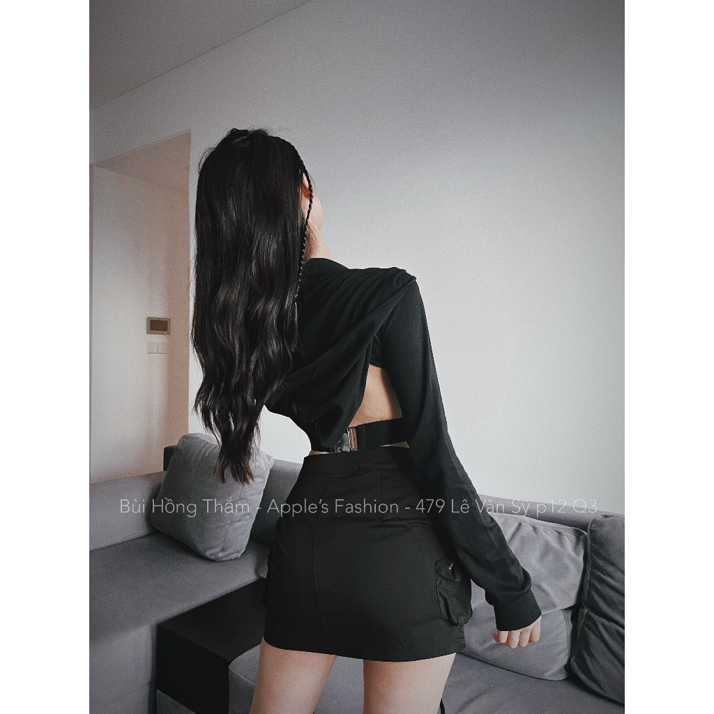 Áo có mũ đan chéo ngực