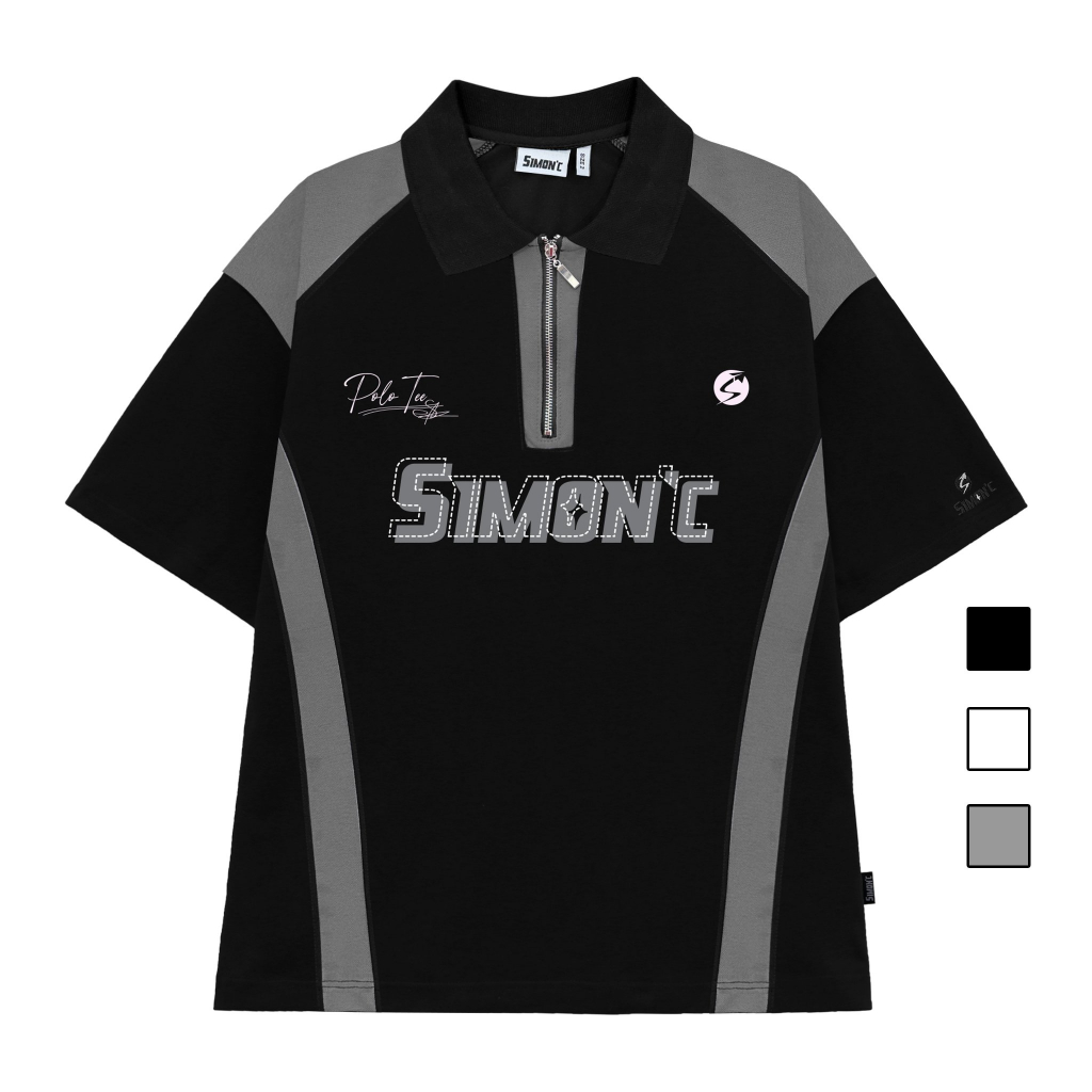 Áo Polo Phối Khóa Kéo Simon'c Baby Tee Cotton Nam Nữ Unisex Tay Lỡ Local Brand