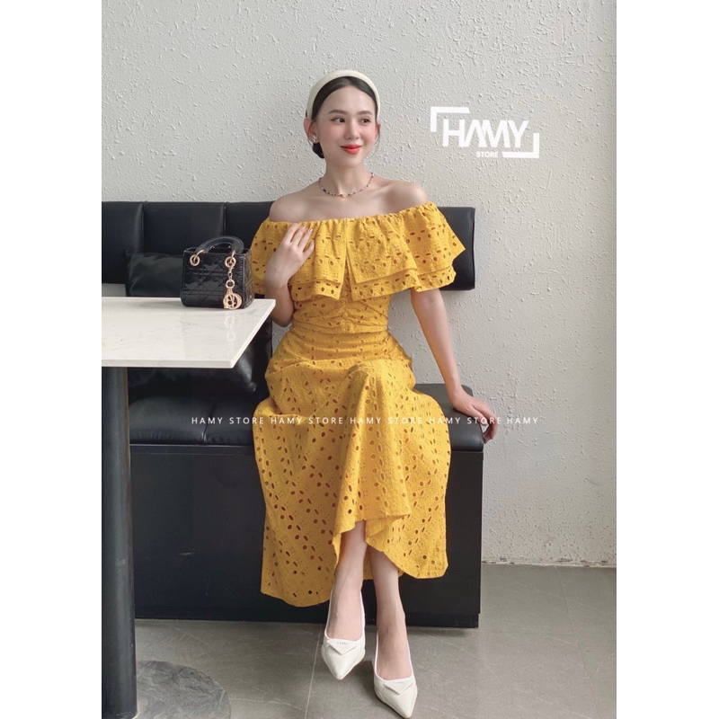 Sét Bệt Vai Ren Chân Váy Dài