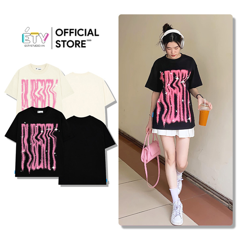 Áo Thun Local Brand PUBERTY WINDING TEE/ CREAM-BLACK-WHITE,Áo phông chất Cotton thoáng mát.