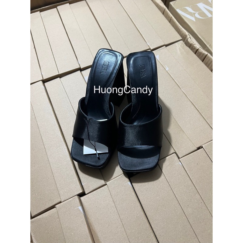 Dép cao gót độn đế ZR lụa full box