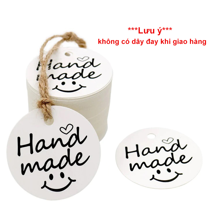 100pcs,Thẻ Tag Giấy Kraft / Trắng Treo Handmade tag_ làm bằng tay tag 35mm