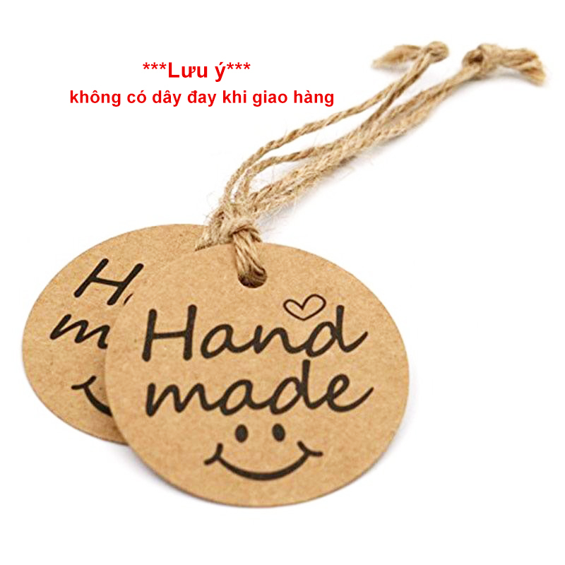 100pcs,Thẻ Tag Giấy Kraft / Trắng Treo Handmade tag_ làm bằng tay tag 35mm
