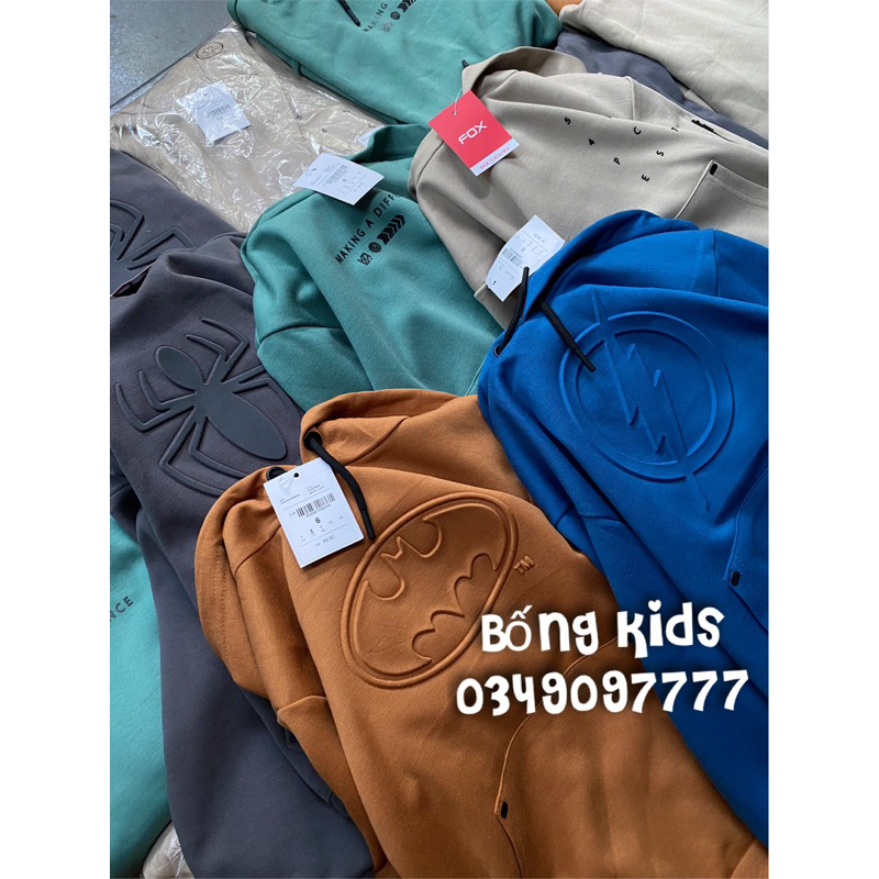 Áo Nỉ Ép Hoodie Bé Trai Túi Kang FOX