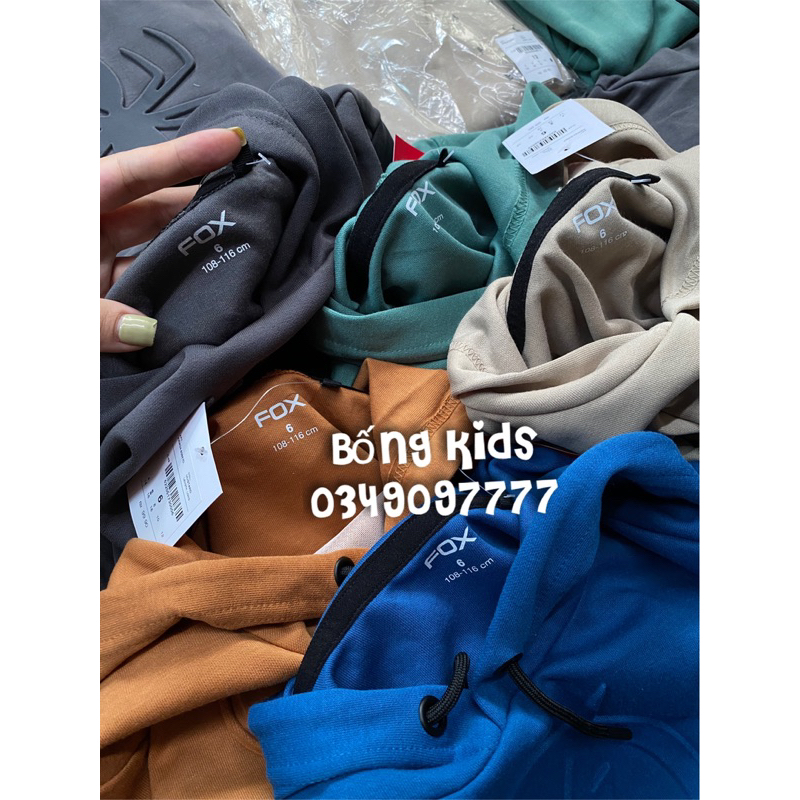 Áo Nỉ Ép Hoodie Bé Trai Túi Kang FOX