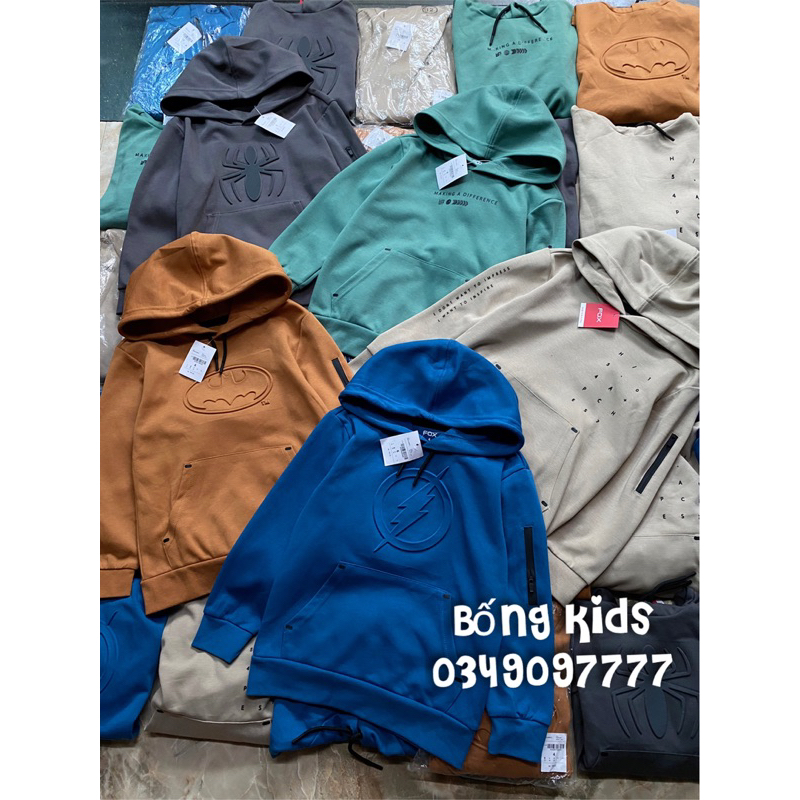 Áo Nỉ Ép Hoodie Bé Trai Túi Kang FOX