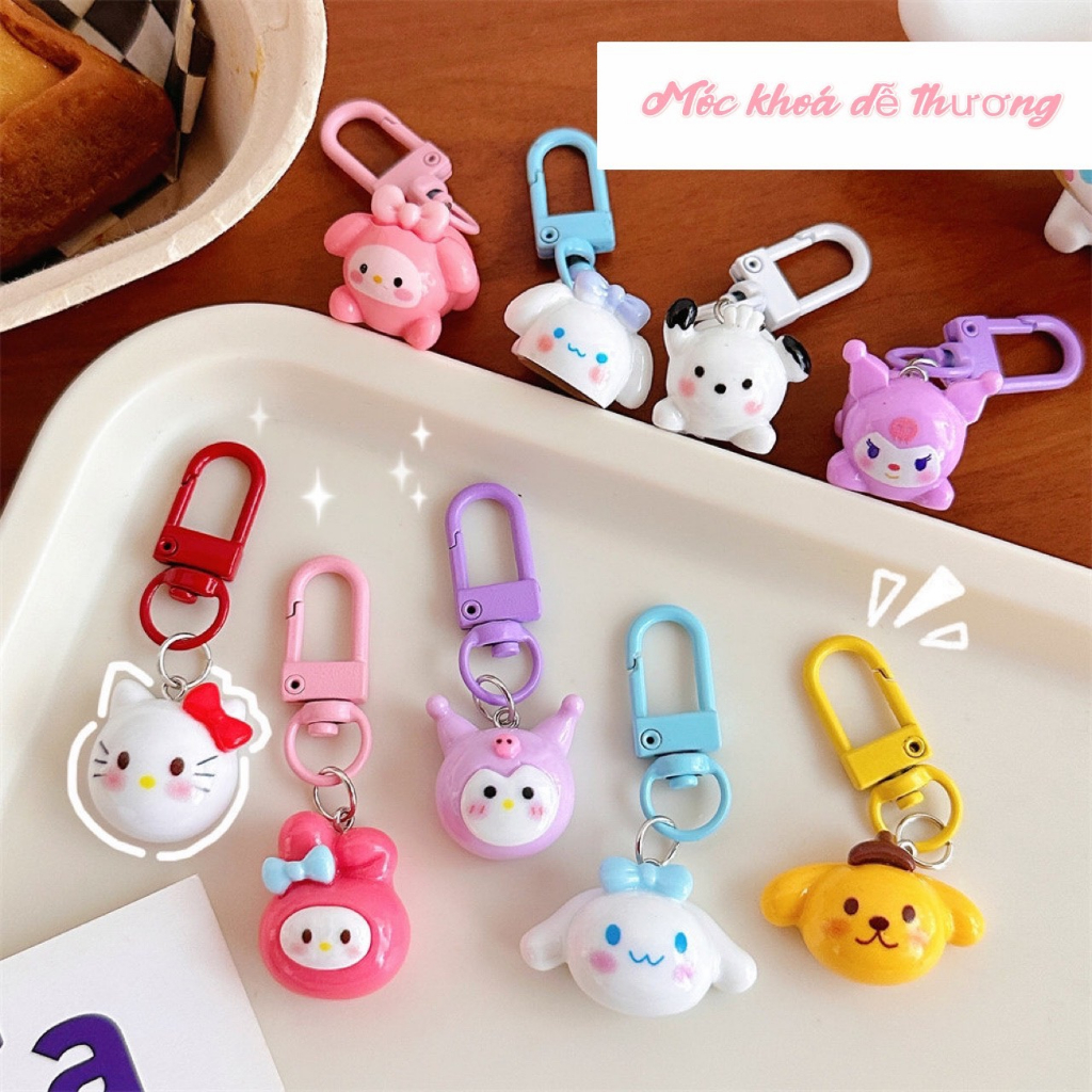 Móc Khóa Hình Nhân Vật Hoạt Hình Đáng Yêu Sarino Kuromi Melody Cinnamon Đáng Yêu - MK01