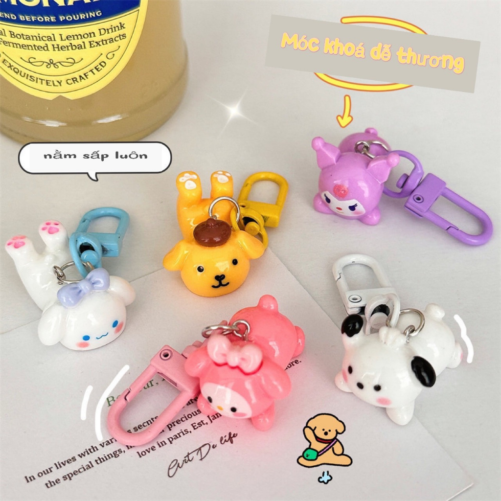 Móc Khóa Hình Nhân Vật Hoạt Hình Đáng Yêu Sarino Kuromi Melody Cinnamon Đáng Yêu - MK01