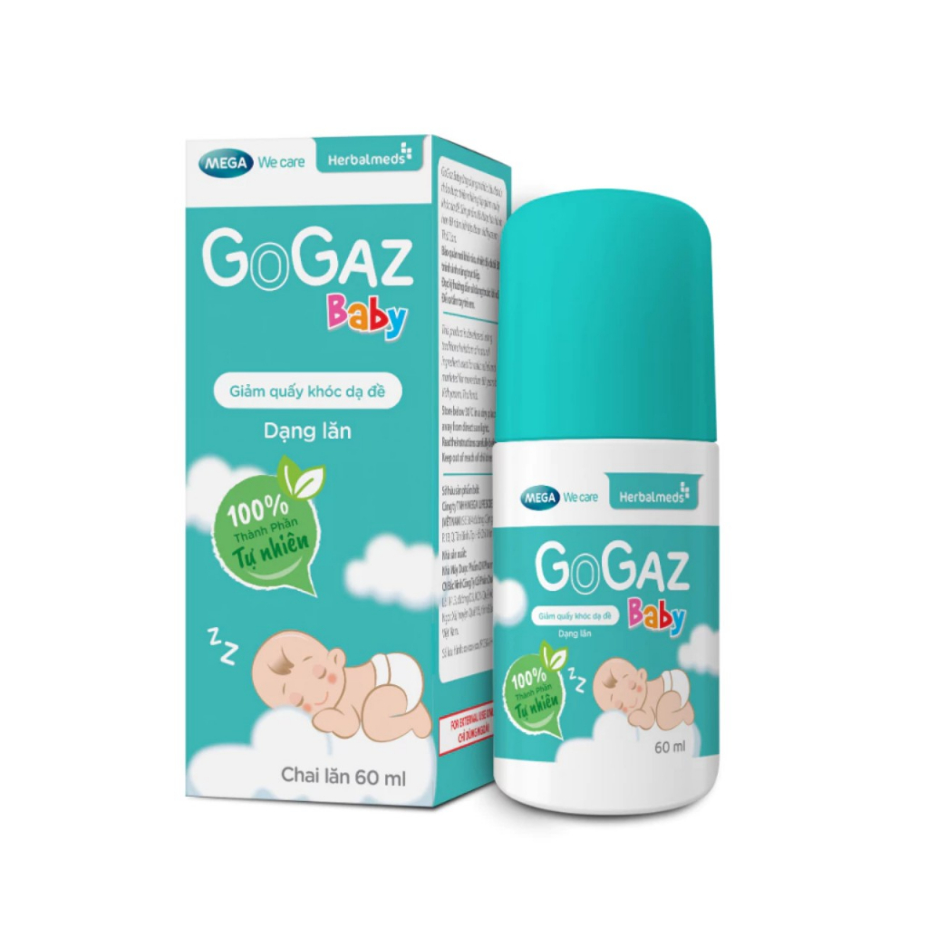 Chai lăn giảm đầy hơi, quấy khóc cho trẻ sơ sinh Mega We Care Gogaz Baby -Chính Hãng