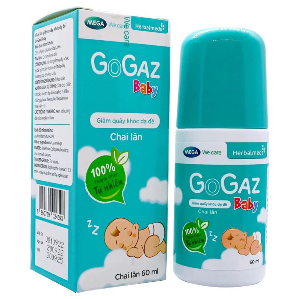 Chai lăn giảm đầy hơi, quấy khóc cho trẻ sơ sinh Mega We Care Gogaz Baby -Chính Hãng