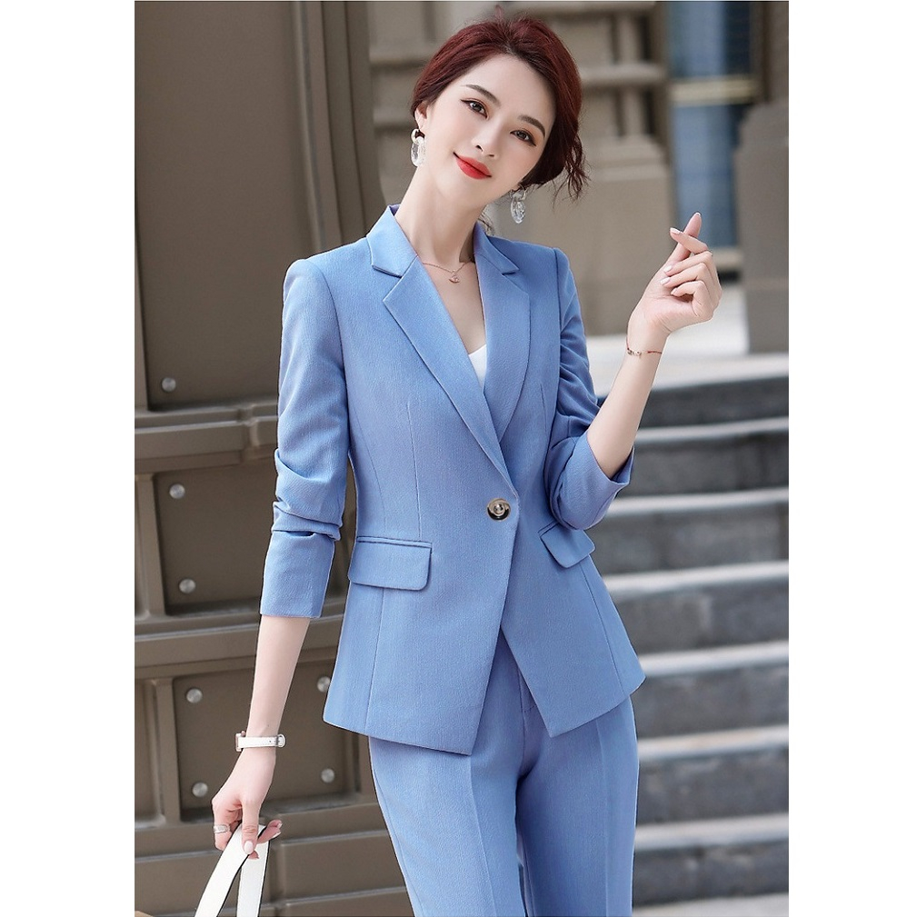 Bộ Đồ Vest Nữ Công Sở Áo Vest Tay Dài Quần Dài TJ32