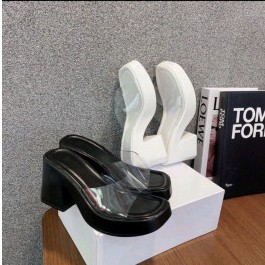 Guốc Cao Gót NT STORE 7cm Quai Trong Suốt Đế Đúp Mũi Vuông_MÃ 015_ L1A.