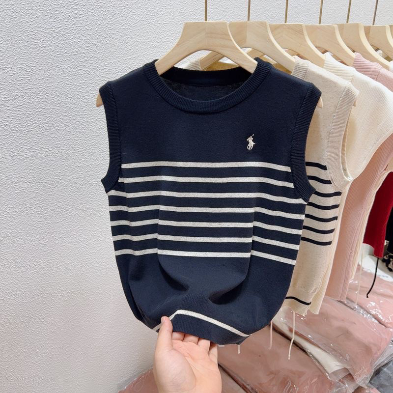 Áo gile len trơn, áo len tank top kẻ ngang