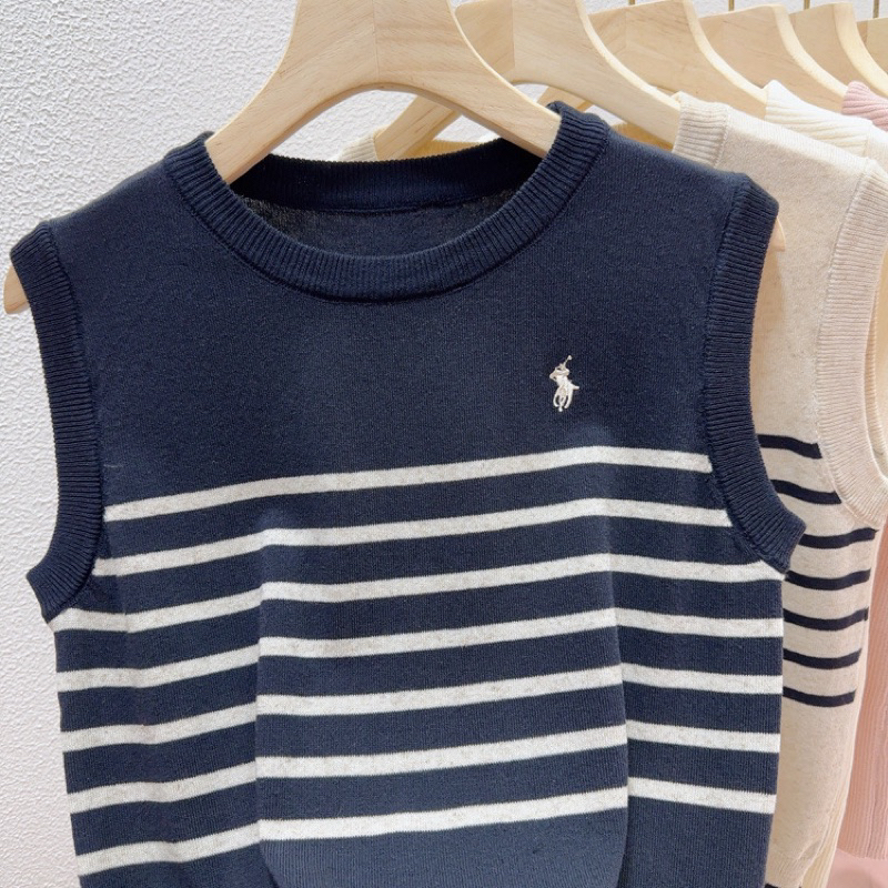 Áo gile len trơn, áo len tank top kẻ ngang