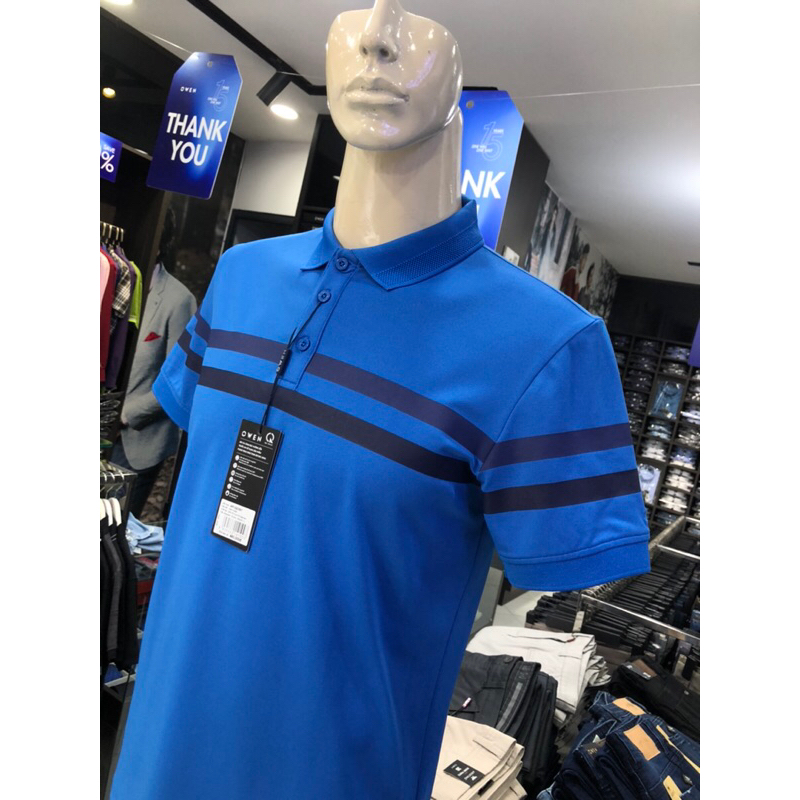 Áo polo owen màu xanh coban body fit APV220367